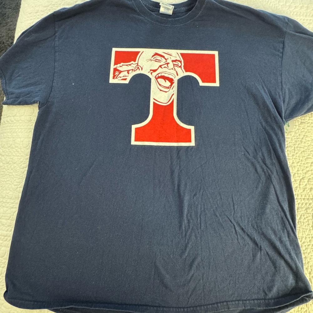 ⚾️ Atlanta Braves 🏈 Tennessee Vols ULTIMATE FAN T-shirt 2XL Navy MLB 🔴🔵 SEC ⚪️🟠 - Picture 4 of 4